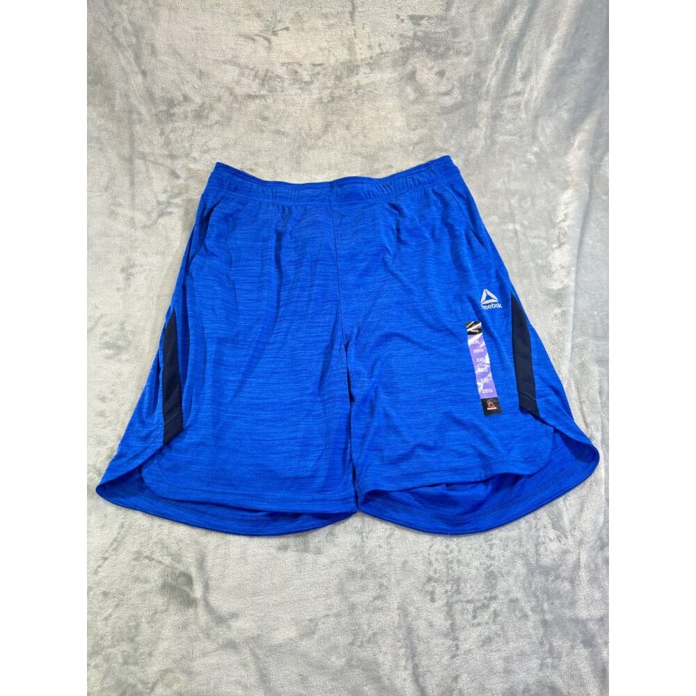 Reebok shorts 2XLARGE blue drawstring mens slim 9" athletics sports short